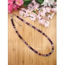 Purple Banded Agate Necklace - 6mm
